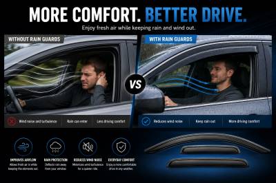 Black Horse Off Road - Black Horse Off Road [BHOR] |Tape On Rain Guard/Wind Deflectors|2016-2022 Honda Pilot |Smoke,4Pcs|#14-94746 - Image 4