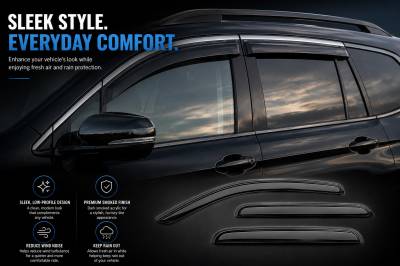 Black Horse Off Road - Black Horse Off Road [BHOR] |Tape On Rain Guard/Wind Deflectors|2016-2022 Honda Pilot |Smoke,4Pcs|#14-94746 - Image 6