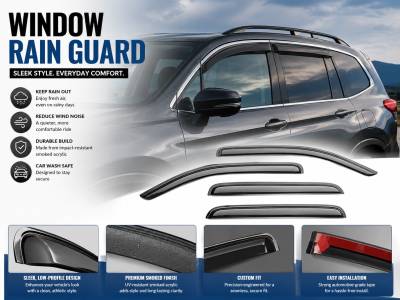 Black Horse Off Road - Black Horse Off Road [BHOR] |Tape On Rain Guard/Wind Deflectors|2016-2022 Honda Pilot |Smoke,4Pcs|#14-94746 - Image 8