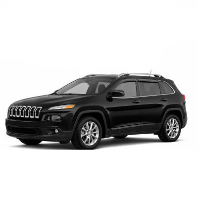 Black Horse Off Road [BHOR] |Tape On Rain Guard/Wind Deflectors|2014-2023 Jeep Cherokee |Smoke,4Pcs|#14-94981