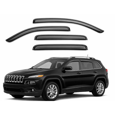 Black Horse Off Road - Black Horse Off Road [BHOR] |Tape On Rain Guard/Wind Deflectors|2014-2023 Jeep Cherokee |Smoke,4Pcs|#14-94981 - Image 2