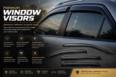 Black Horse Off Road - Black Horse Off Road [BHOR] |Tape On Rain Guard/Wind Deflectors|2014-2023 Jeep Cherokee |Smoke,4Pcs|#14-94981 - Image 4