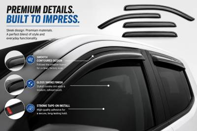 Black Horse Off Road - Black Horse Off Road [BHOR] |Tape On Rain Guard/Wind Deflectors|2015-2022 GMC Canyon Crew Cab/2015-2022 Chevrolet Colorado Crew Cab|Smoke,4Pcs|#14-CHCOCC - Image 7