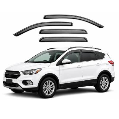 Black Horse Off Road [BHOR] |Tape On Rain Guard/Wind Deflectors|2013-2019 Ford Escape |Smoke,4Pcs|#14-FRES