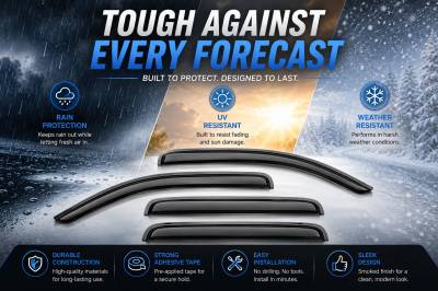 Black Horse Off Road - Black Horse Off Road [BHOR] |Tape On Rain Guard/Wind Deflectors|2013-2019 Ford Escape |Smoke,4Pcs|#14-FRES - Image 5