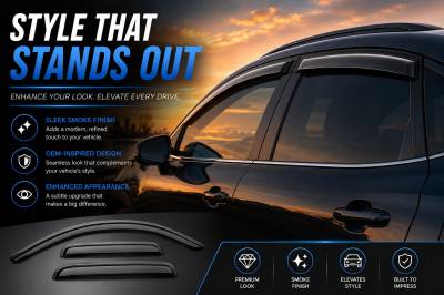 Black Horse Off Road - Black Horse Off Road [BHOR] |Tape On Rain Guard/Wind Deflectors|2013-2019 Ford Escape |Smoke,4Pcs|#14-FRES - Image 6