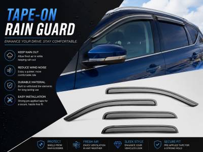 Black Horse Off Road - Black Horse Off Road [BHOR] |Tape On Rain Guard/Wind Deflectors|2013-2019 Ford Escape |Smoke,4Pcs|#14-FRES - Image 10