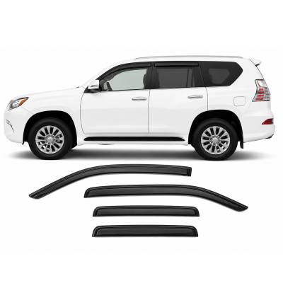 Black Horse Off Road [BHOR] | 3M tape-on Rain Guards / Wind Deflectors | Fits 2010-2014 Lexus GX460 |Smoke,4 pcs | #14-GX460