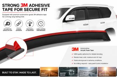 Black Horse Off Road - Black Horse Off Road [BHOR] | 3M tape-on Rain Guards / Wind Deflectors | Fits 2010-2014 Lexus GX460 |Smoke,4 pcs | #14-GX460 - Image 8