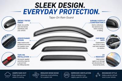 Black Horse Off Road - Black Horse Off Road [BHOR] |Tape On Rain Guard/Wind Deflectors|2016-2022 Honda HR-V |Smoke,4Pcs|#14-HOHR - Image 7