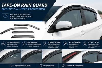 Black Horse Off Road - Black Horse Off Road [BHOR] |Tape On Rain Guard/Wind Deflectors|2016-2022 Honda HR-V |Smoke,4Pcs|#14-HOHR - Image 9