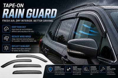 Black Horse Off Road - Black Horse Off Road [BHOR] |Tape On Rain Guard/Wind Deflectors|2019-2024 Subaru Forester |Smoke,4Pcs|#14SUB27 - Image 7