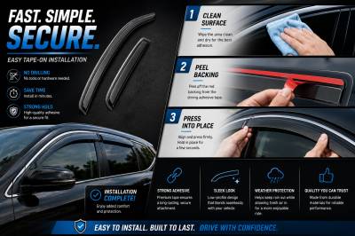 Black Horse Off Road - Black Horse Off Road [BHOR] |Tape On Rain Guard/Wind Deflectors|2019-2024 Subaru Forester |Smoke,4Pcs|#14SUB27 - Image 11