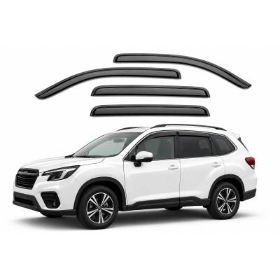 Black Horse Off Road [BHOR] |Tape On Rain Guard/Wind Deflectors|2019-2024 Subaru Forester |Smoke,4Pcs|#14SUB27