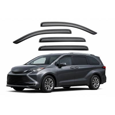 Black Horse Off Road [BHOR] |Tape On Rain Guard/Wind Deflectors|2021-2024 Toyota Sienna |Smoke,4Pcs|#14T187