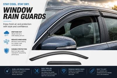 Black Horse Off Road - Black Horse Off Road [BHOR] |Tape On Rain Guard/Wind Deflectors|2021-2024 Toyota Sienna |Smoke,4Pcs|#14T187 - Image 4