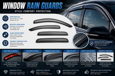 Black Horse Off Road - Black Horse Off Road [BHOR] |Tape On Rain Guard/Wind Deflectors|2021-2024 Toyota Sienna |Smoke,4Pcs|#14T187 - Image 5