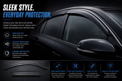 Black Horse Off Road - Black Horse Off Road [BHOR] |Tape On Rain Guard/Wind Deflectors|2021-2024 Toyota Sienna |Smoke,4Pcs|#14T187 - Image 7