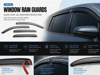 Black Horse Off Road - Black Horse Off Road [BHOR] |Tape On Rain Guard/Wind Deflectors|2021-2024 Toyota Sienna |Smoke,4Pcs|#14T187 - Image 8
