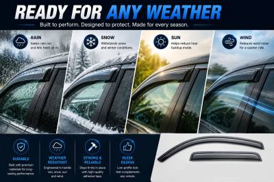 Black Horse Off Road - Black Horse Off Road [BHOR] |Tape On Rain Guard/Wind Deflectors|2009-2016 Toyota Venza |Smoke,4Pcs|#14-TYVE - Image 4