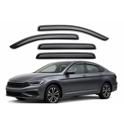 Black Horse Off Road [BHOR] |Tape On Rain Guard/Wind Deflectors|2019-2024 Volkswagen Jetta |Smoke,4Pcs|#14VWJE23