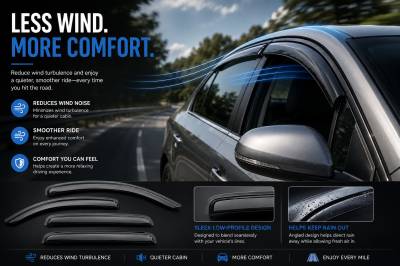 Black Horse Off Road - Black Horse Off Road [BHOR] |Tape On Rain Guard/Wind Deflectors|2019-2024 Volkswagen Jetta |Smoke,4Pcs|#14VWJE23 - Image 3