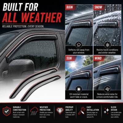 Black Horse Off Road - Black Horse Off Road [BHOR] |Tape On Rain Guard/Wind Deflectors|1996-2026 Chevrolet Express 1500,2500,3500,Chevrolet Express Cargo,Chevrolet Express 4500,Chevrolet Express Pasajeros |Smoke,2Pcs|#122455 - Image 5