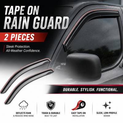 Black Horse Off Road - Black Horse Off Road [BHOR] |Tape On Rain Guard/Wind Deflectors|1996-2026 Chevrolet Express 1500,2500,3500,Chevrolet Express Cargo,Chevrolet Express 4500,Chevrolet Express Pasajeros |Smoke,2Pcs|#122455 - Image 6