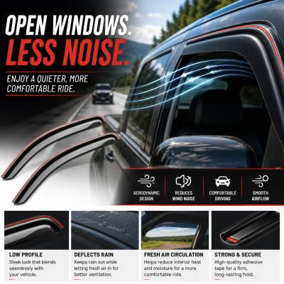 Black Horse Off Road - Black Horse Off Road [BHOR] |Tape On Rain Guard/Wind Deflectors|1996-2026 Chevrolet Express 1500,2500,3500,Chevrolet Express Cargo,Chevrolet Express 4500,Chevrolet Express Pasajeros |Smoke,2Pcs|#122455 - Image 8