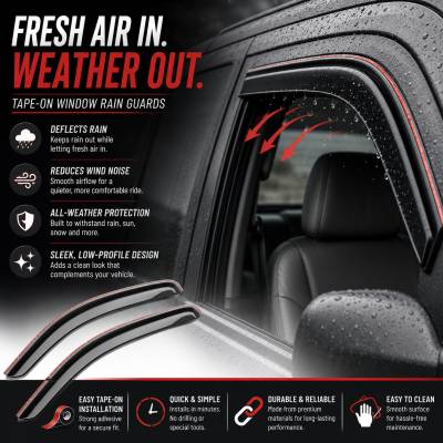 Black Horse Off Road - Black Horse Off Road [BHOR] |Tape On Rain Guard/Wind Deflectors|1996-2026 Chevrolet Express 1500,2500,3500,Chevrolet Express Cargo,Chevrolet Express 4500,Chevrolet Express Pasajeros |Smoke,2Pcs|#122455 - Image 9