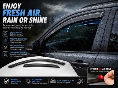 Black Horse Off Road - Black Horse Off Road [BHOR] |Tape On Rain Guard/Wind Deflectors|2011-2021 Jeep Grand Cherokee |Smoke,4Pcs|#140303 - Image 6