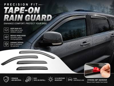 Black Horse Off Road - Black Horse Off Road [BHOR] |Tape On Rain Guard/Wind Deflectors|2011-2021 Jeep Grand Cherokee |Smoke,4Pcs|#140303 - Image 7