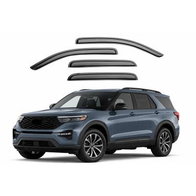 Black Horse Off Road [BHOR] |Tape On Rain Guard/Wind Deflectors|2020-2024 Ford Explorer |Smoke,4Pcs|#140332