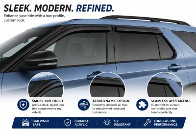 Black Horse Off Road - Black Horse Off Road [BHOR] |Tape On Rain Guard/Wind Deflectors|2020-2024 Ford Explorer |Smoke,4Pcs|#140332 - Image 8