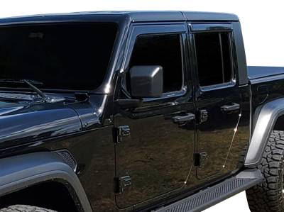 Black Horse Off Road - Black Horse Off Road [BHOR] |Tape On Rain Guard/Wind Deflectors|2020-2024 Jeep Gladiator /2018-2024 Jeep Wrangler |Smoke,4Pcs|#140340 - Image 5