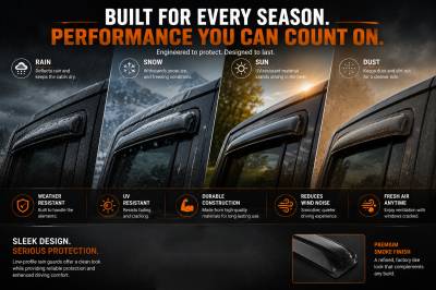 Black Horse Off Road - Black Horse Off Road [BHOR] |Tape On Rain Guard/Wind Deflectors|2020-2024 Jeep Gladiator /2018-2024 Jeep Wrangler |Smoke,4Pcs|#140340 - Image 6