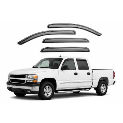 Black Horse Off Road [BHOR] |Tape On Rain Guard/Wind Deflectors|04-06 Escalade ESV/EXT|99-07 Silverado/Sierra 1500|99-06 Silverado 2500/3500|99-06 Sierra 2500/3500|00-06 Yukon XL 1500 |Smoke,4Pcs|#140400