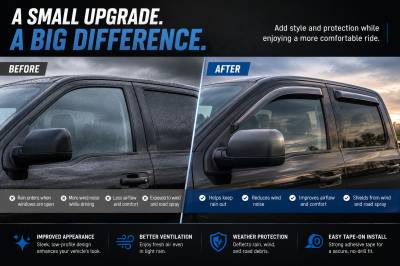 Black Horse Off Road - Black Horse Off Road [BHOR] |Tape On Rain Guard/Wind Deflectors|Chevrolet/GMC C1500/C2500/C3500/K1500/K2500/K3500, Chevrolet Tahoe, GMC Yukon, Cadillac Escalade, Chevrolet Suburban 1500 |Smoke,4Pcs|#140405 - Image 3