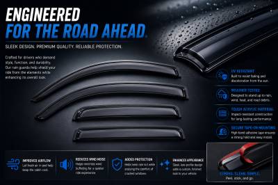 Black Horse Off Road - Black Horse Off Road [BHOR] |Tape On Rain Guard/Wind Deflectors|Chevrolet/GMC C1500/C2500/C3500/K1500/K2500/K3500, Chevrolet Tahoe, GMC Yukon, Cadillac Escalade, Chevrolet Suburban 1500 |Smoke,4Pcs|#140405 - Image 5