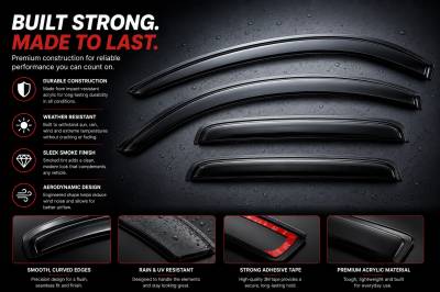 Black Horse Off Road - Black Horse Off Road [BHOR] |Tape On Rain Guard/Wind Deflectors|2007-2014 Chevrolet Tahoe /2007-2014 GMC Yukon |Smoke,4Pcs|#140430 - Image 6