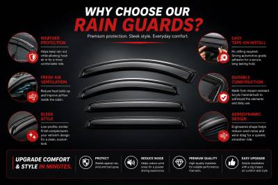 Black Horse Off Road - Black Horse Off Road [BHOR] |Tape On Rain Guard/Wind Deflectors|2007-2014 Chevrolet Tahoe /2007-2014 GMC Yukon |Smoke,4Pcs|#140430 - Image 7
