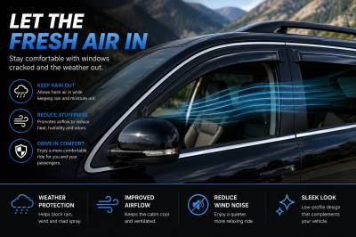 Black Horse Off Road - Black Horse Off Road [BHOR] |Tape On Rain Guard/Wind Deflectors|2007-2014 Chevrolet Tahoe /2007-2014 GMC Yukon |Smoke,4Pcs|#140430 - Image 8