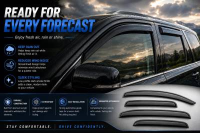 Black Horse Off Road - Black Horse Off Road [BHOR] |Tape On Rain Guard/Wind Deflectors|2015-2020 Cadillac Escalade ESV /2015-2023 Chevrolet Suburban  /2015-2020 GMC Yukon XL |Smoke,4Pcs|#140432 - Image 4