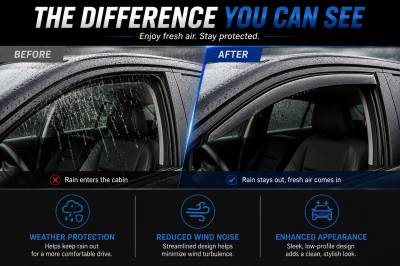 Black Horse Off Road - Black Horse Off Road [BHOR] |Tape On Rain Guard/Wind Deflectors|2015-2020 Cadillac Escalade ESV /2015-2023 Chevrolet Suburban  /2015-2020 GMC Yukon XL |Smoke,4Pcs|#140432 - Image 5