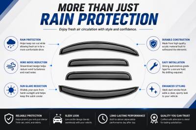 Black Horse Off Road - Black Horse Off Road [BHOR] |Tape On Rain Guard/Wind Deflectors|2015-2020 Cadillac Escalade ESV /2015-2023 Chevrolet Suburban  /2015-2020 GMC Yukon XL |Smoke,4Pcs|#140432 - Image 9