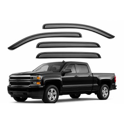Black Horse Off Road - Black Horse Off Road [BHOR] |Tape On Rain Guard/Wind Deflectors|Avalanche, Silverado 1500/2500/3500 HD Crew Cab, Suburban 1500/2500, GMC Sierra 1500/2500 HD/3500 HD Crew Cab, Yukon XL 1500/2500 |Smoke,4Pcs|#140435 - Image 2