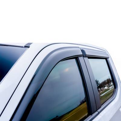 Black Horse Off Road - Black Horse Off Road [BHOR] |Tape On Rain Guard/Wind Deflectors|2019-2024 Silverado, Sierra 1500 Crew Cab/2020-2024 Silverado,Sierra 2500-3500 HD Crew Cab|Smoke,4Pcs|#140440 - Image 9