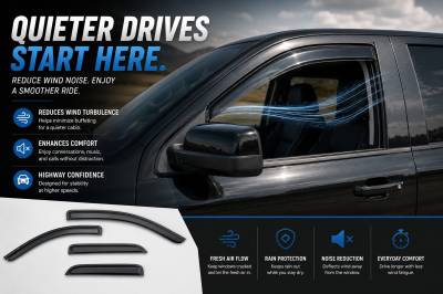 Black Horse Off Road - Black Horse Off Road [BHOR] |Tape On Rain Guard/Wind Deflectors|2019-2024 GMC Sierra 1500 Double Cab/2019-2024 Chevrolet Silverado 1500 Double Cab|Smoke,4Pcs|#140442 - Image 9