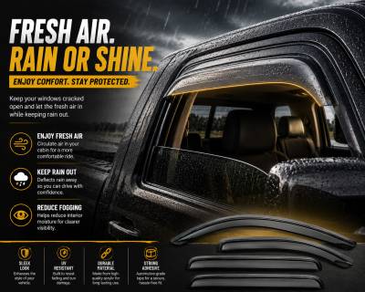 Black Horse Off Road - Black Horse Off Road [BHOR] |Tape On Rain Guard/Wind Deflectors|2003-2009 Hummer H2 |Smoke,4Pcs|#140450 - Image 5