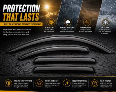 Black Horse Off Road - Black Horse Off Road [BHOR] |Tape On Rain Guard/Wind Deflectors|2003-2009 Hummer H2 |Smoke,4Pcs|#140450 - Image 8